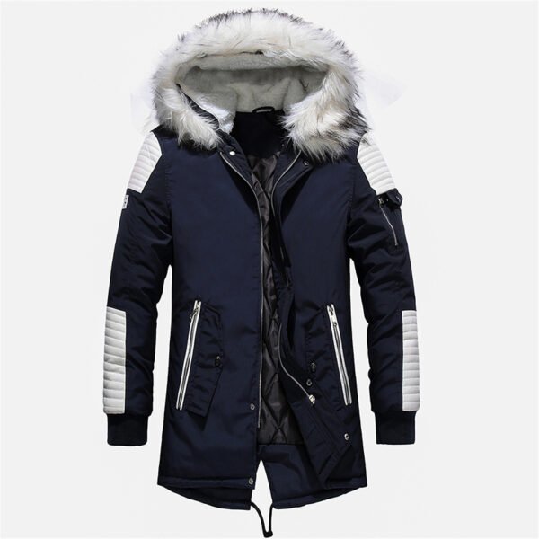 Winter Men Jacket Fur Hooded Collar Thick Warm Parka Men Coats Long Length Outwear - Image 3