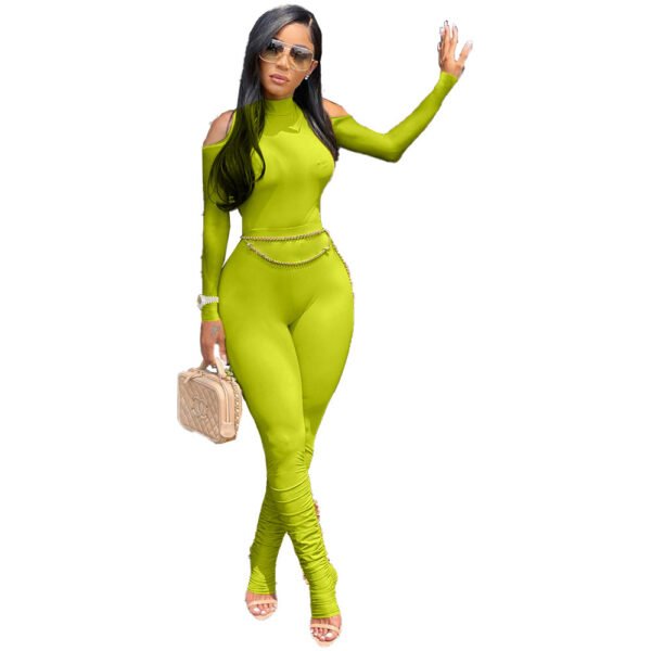 Women's Long Zipper Pleated Jumpsuit - Image 7