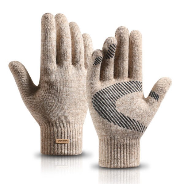 Thickened Arctic Fleece Knitted Wool Gloves - Image 3