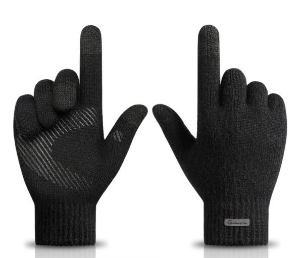 Thickened Arctic Fleece Knitted Wool Gloves - Image 5