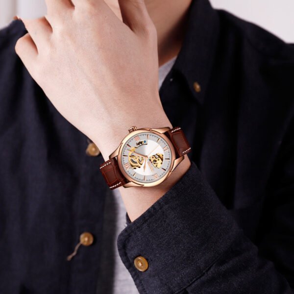 Waterproof Men's Automatic Skeleton Mechanical Watch - Image 4