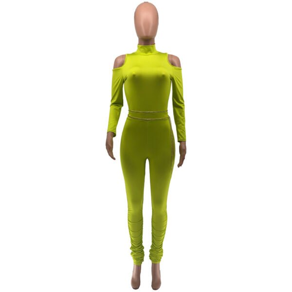 Women's Long Zipper Pleated Jumpsuit - Image 10