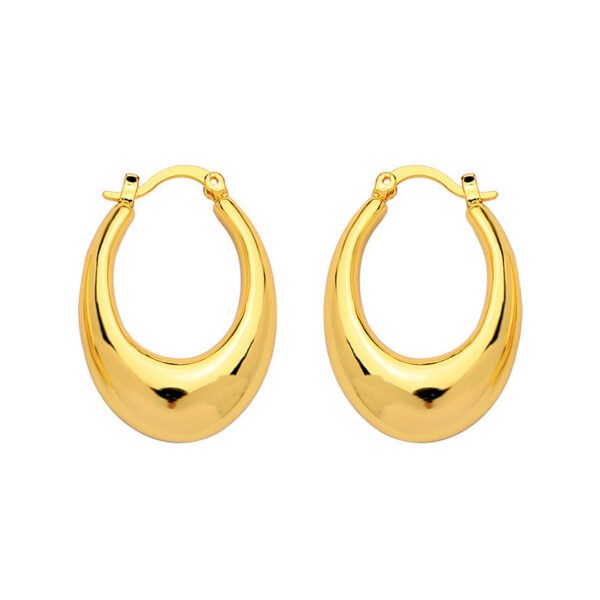 U-shaped Teardrop Earrings With Au750 Coloured Gold Studs - Image 5