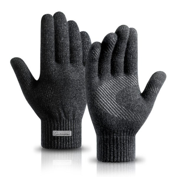 Thickened Arctic Fleece Knitted Wool Gloves - Image 2