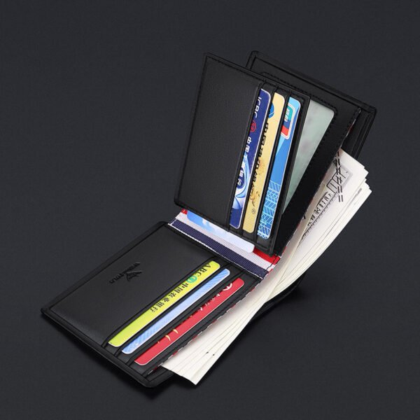 Men's Top Layer Cowhide Short Wallet - Image 6