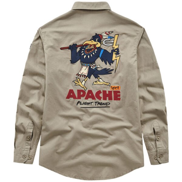 Men's Fashion Vintage Cotton Long-sleeved Shirt - Image 4