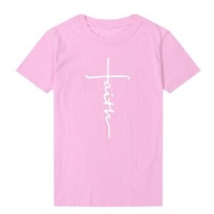 Faith cross women cotton t-shirt tops tee shirt loose tops