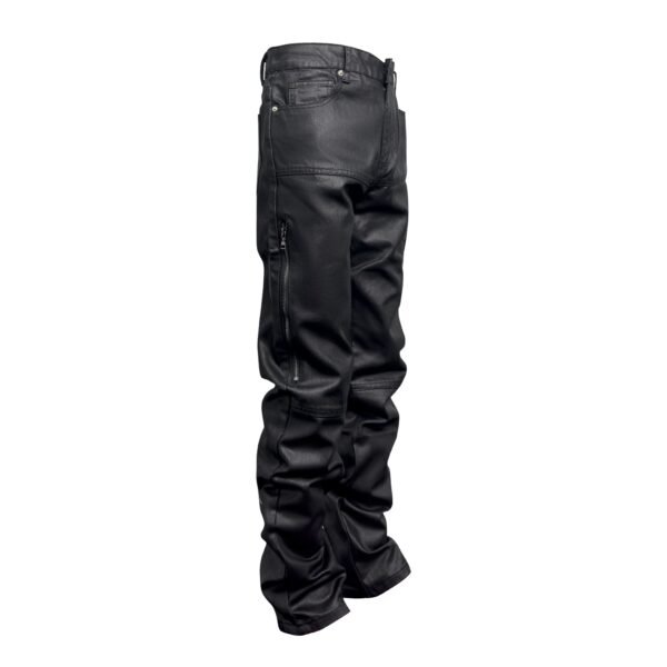 Designer Zip Black Roxed Pants Denim - Image 2