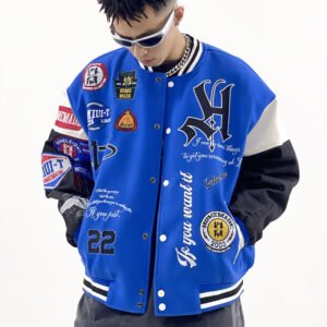 Men's And Women's Denim Sleeve Patchwork Loose Jacket