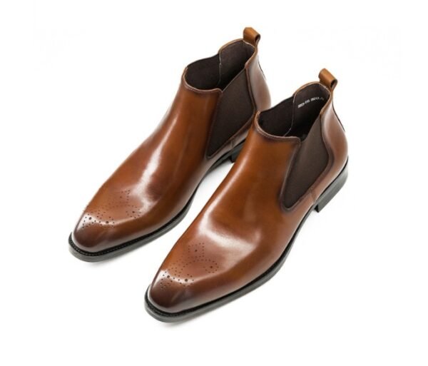 Martin Boots Men's High Top Shoes British Square Head Carved Boots - Image 4
