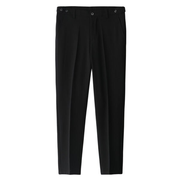 Fashionable British Slim-fit Solid Color Men's Trousers With Small Feet - Image 3