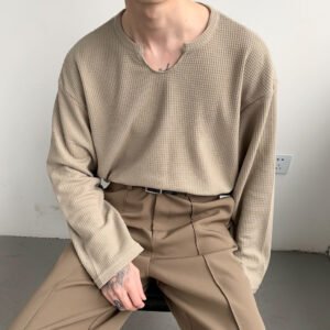 Solid Color T-Shirt Men's Long Sleeves