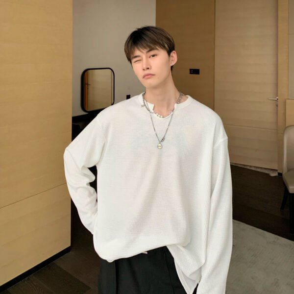 Solid Color T-Shirt Men's Long Sleeves - Image 6