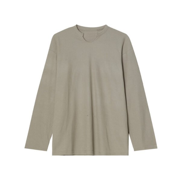 Solid Color T-Shirt Men's Long Sleeves - Image 3