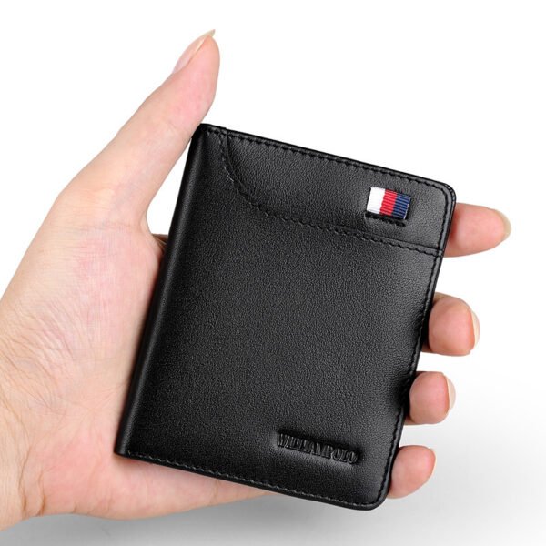 Leather Small Card Holder Youth Wallet Genuine Leather Coin Purse - Image 4