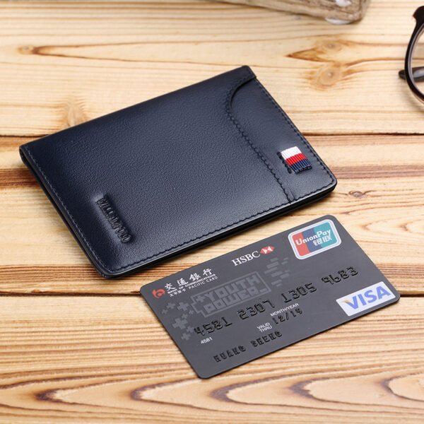 Leather Small Card Holder Youth Wallet Genuine Leather Coin Purse - Image 5
