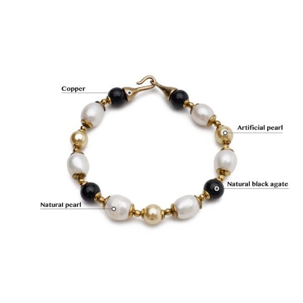 European Retro Series Natural Agate Pearl Bracelet - Image 7