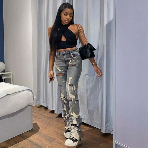 Jeans Women's High Waist Slim Fit European And American Stretch Trousers - Image 9