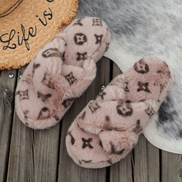 Fall Plus Size Fashionable And Comfortable Plush Suede Thick-soled Women's Slippers - Image 9