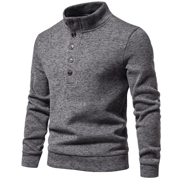 Men's Turtleneck Buttons Pullover Casual Loose - Image 6