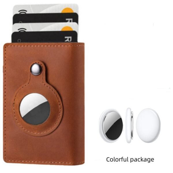 Anti Theft Bullet Card Bag Multi-functional Rfid Card Holder Men's Leather Slim Wallets - Image 2
