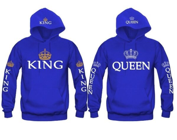 Blue King & Queen Hoodies - Image 9