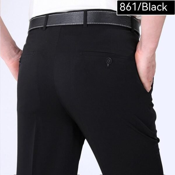 Mulberry Silk Middle-aged And Elderly Suit Pants Men's Loose Straight Non-ironing Business Ice Silk Leisure Men's Pants - Image 4