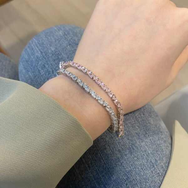 S925 Sterling Silver 3MM Personalized Zircon Bracelet - Image 3