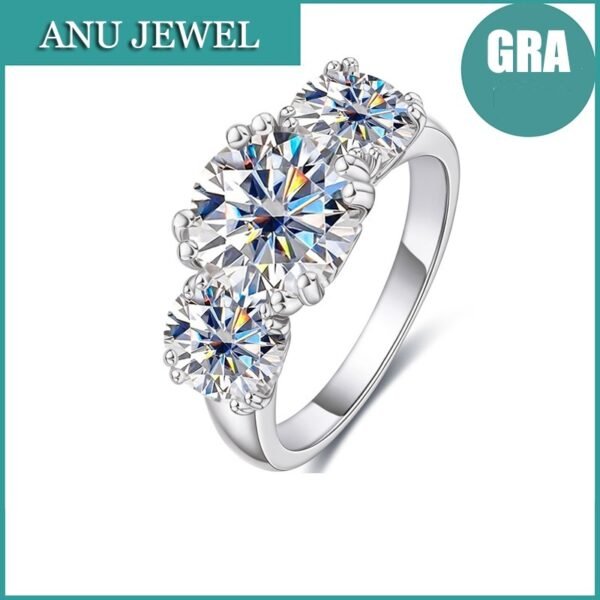 Sanshi 5 Karat D Color Moissanite Ring Female - Image 4