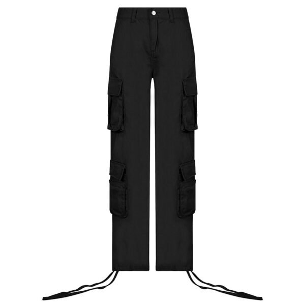 Women's Multi-Pocket Low Rise Cargo Straight Pants - Image 3