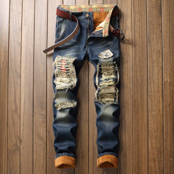 Fall Winter New Style Plus Cashmere Men's Jeans - Image 4