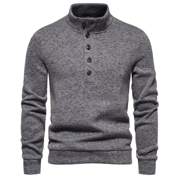 Men's Turtleneck Buttons Pullover Casual Loose - Image 7