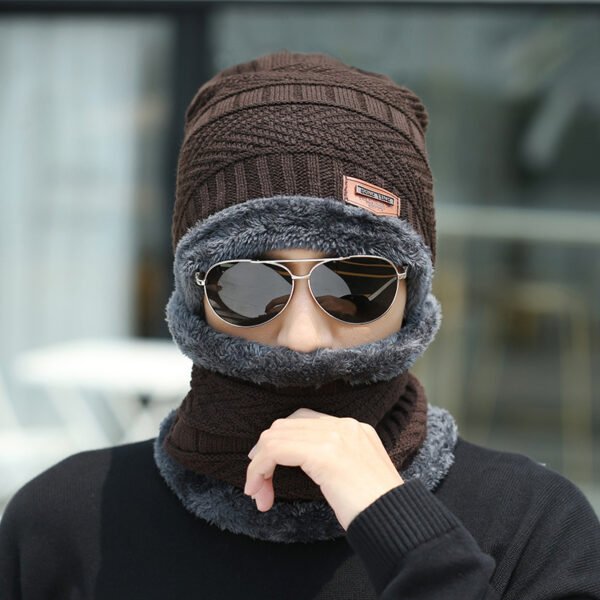 Winter Beanie Hat Scarf Set Warm Knit Hat Thick Fleece Lined Winter Hat Neck Warmer For Men Women - Image 10