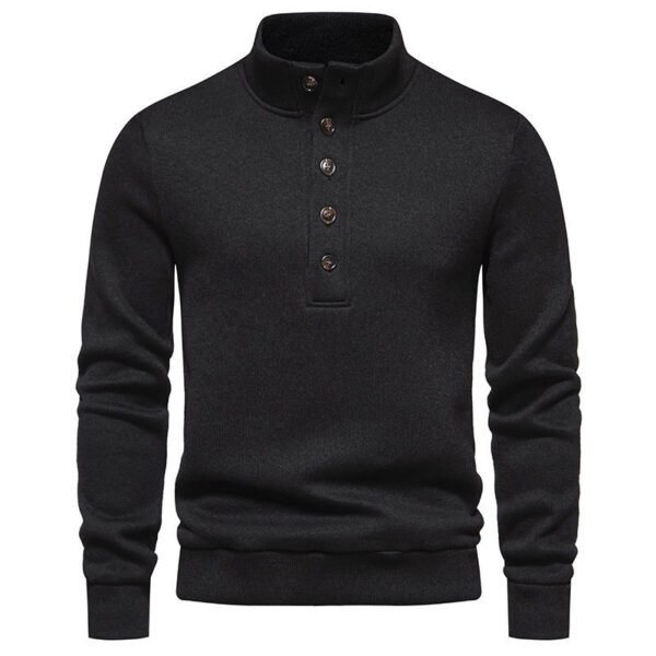 Men's Turtleneck Buttons Pullover Casual Loose - Image 5