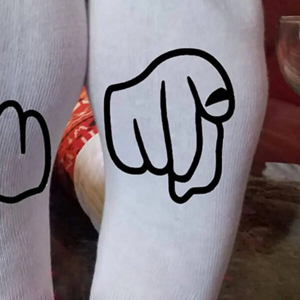 Middle Finger Pure Cotton Casual Socks - Image 5