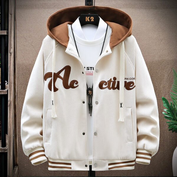 Youth Baseball Jacket Spring And Autumn Hooded Jacket - Image 3