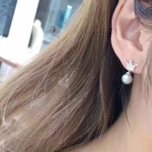 6-7mm Seawater Jane Stud Earrings S925 Crown Studs