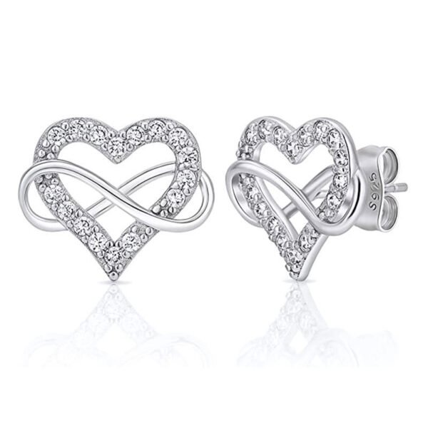 Fashion Temperament 925 Sterling Silver Heart-shaped Mosonite Earrings - Image 4