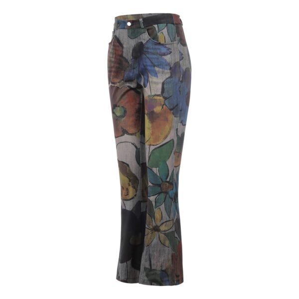 European And American Plus Size Women's Casual Pants Floral Thin Trousers - Image 4