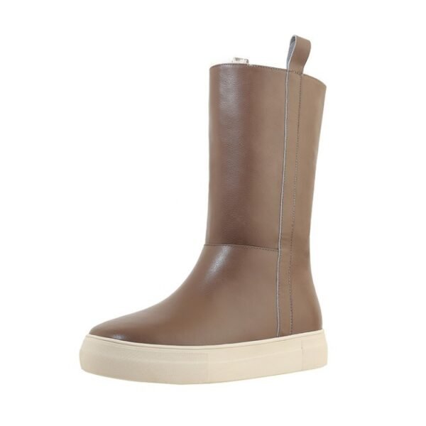 Snow boots women's mid-tube with plush fur - Image 6
