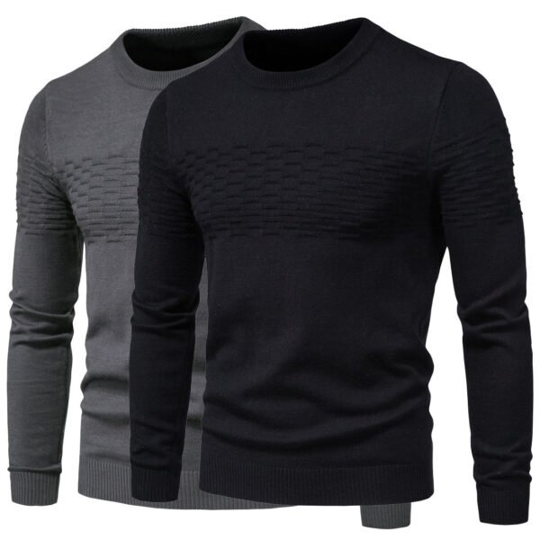 Men's casual slim pullover round neck bottoming shirt - Image 2
