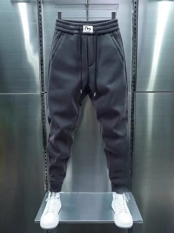 Men's Korean-style Trendy Sports Trousers Fleece-lined Trendy Brand Ankle Length Ankle-tied Sweatpants - Image 5