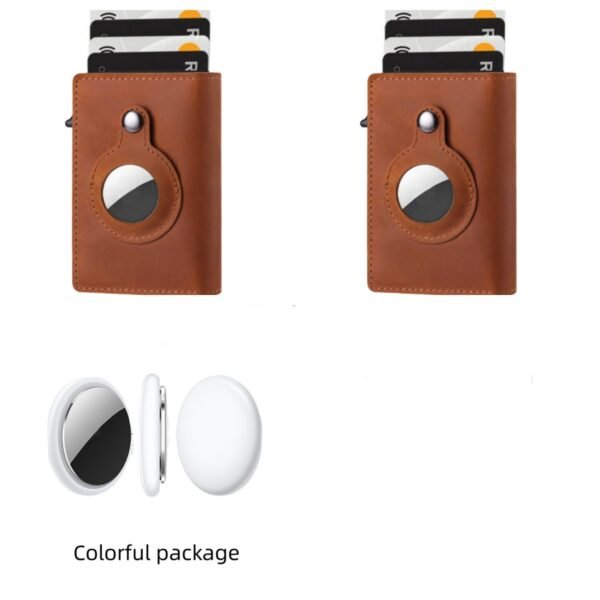 Anti Theft Bullet Card Bag Multi-functional Rfid Card Holder Men's Leather Slim Wallets - Image 5