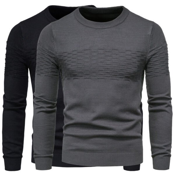 Men's casual slim pullover round neck bottoming shirt - Image 3