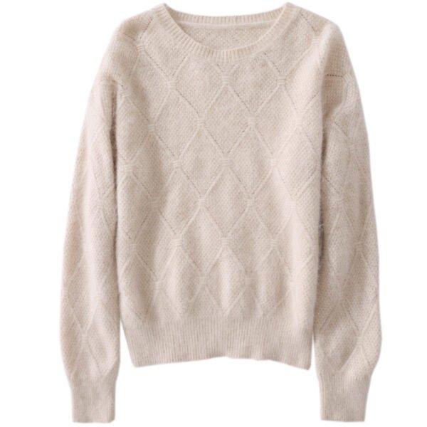 Hollow Round Neck Mink Sweater Women - Image 3