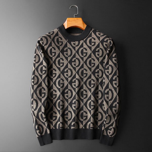 Men's Cardigan Thick Half Turtleneck Sweater Crewneck Slim - Image 3