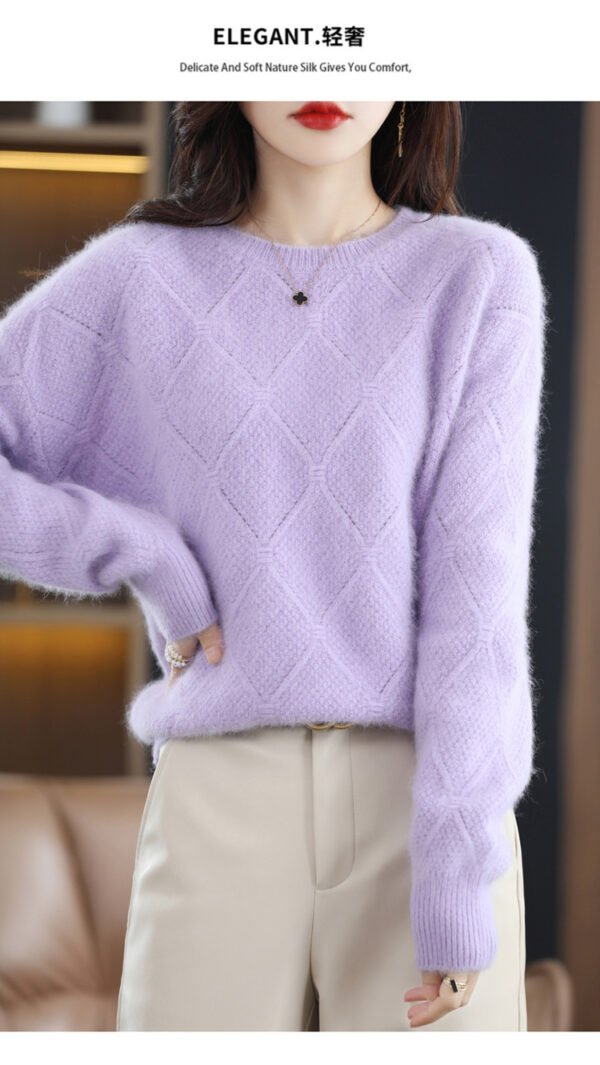 Hollow Round Neck Mink Sweater Women - Image 7