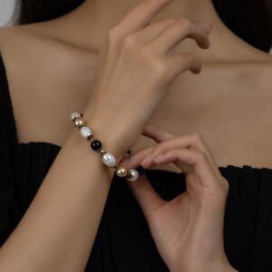 European Retro Series Natural Agate Pearl Bracelet