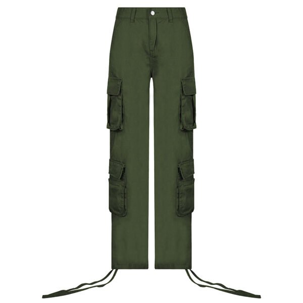 Women's Multi-Pocket Low Rise Cargo Straight Pants - Image 2