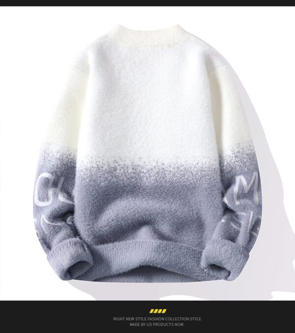 Men's Half Turtleneck  With Fleece Thickened Sweater - Image 5
